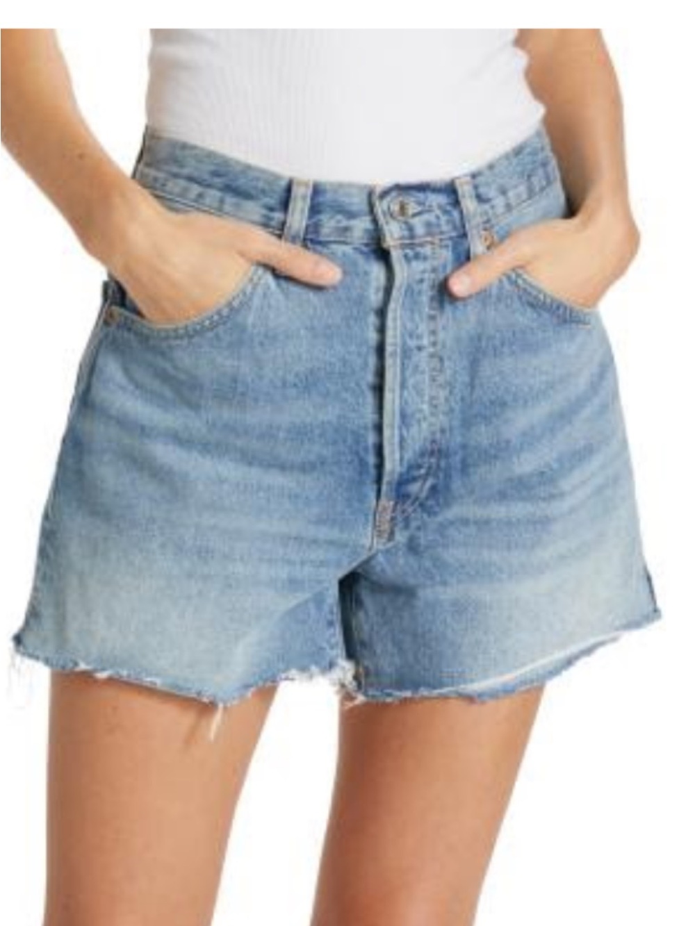 Re/Done 50s distressed denim shorts